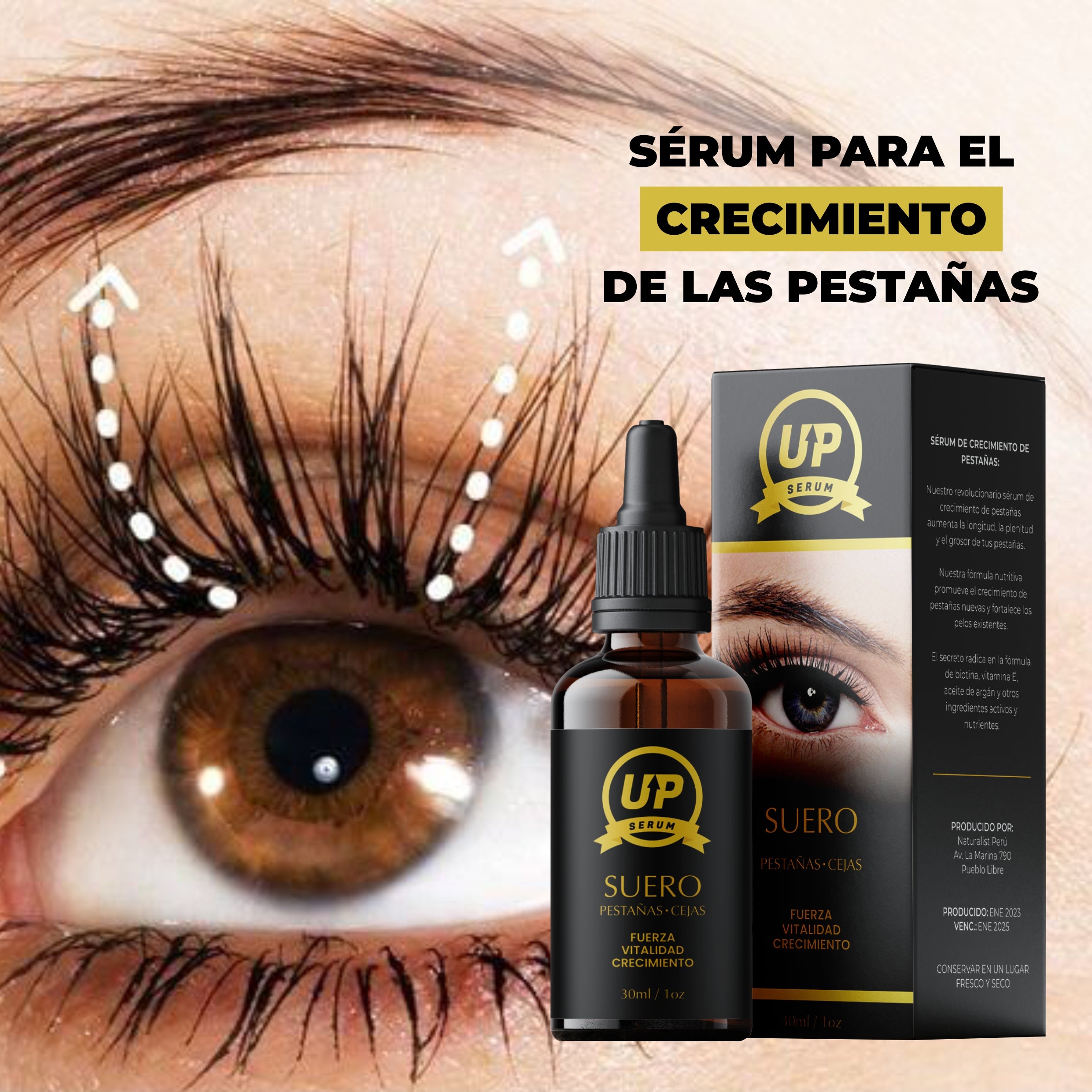 Suero UP Alargamiento de Pestañas y Cejas – Naturalist